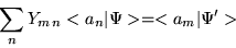 \begin{displaymath}\sum_{n} Y_{m \, n} <a_{n}\vert\Psi> = <a_{m}\vert\Psi'>
\end{displaymath}