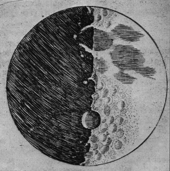 Galileo's map of the moon from 1609dec03