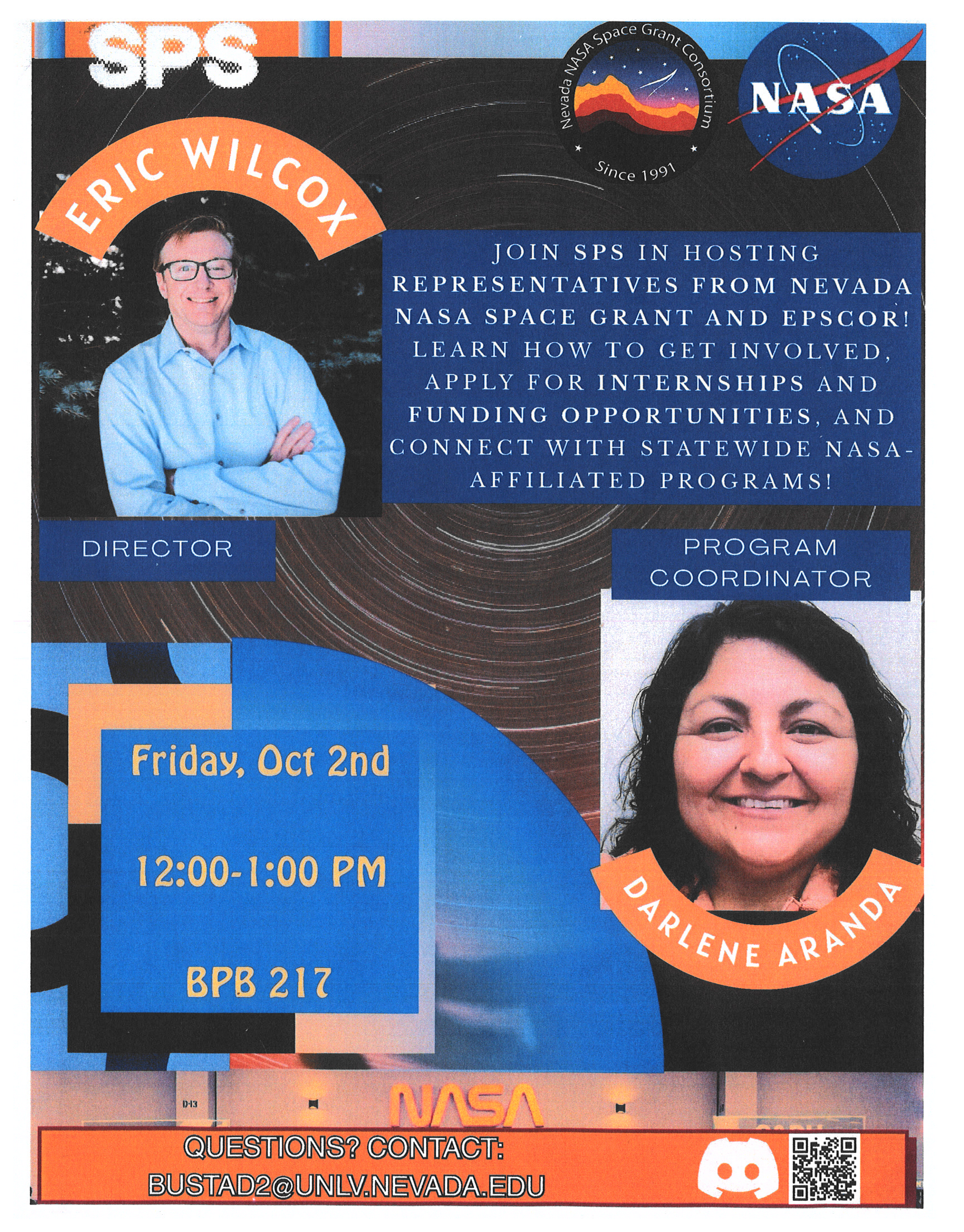 A presentation by Eric Wilcox and Darlene Arandaa of NASA Space Grant and Epscor
