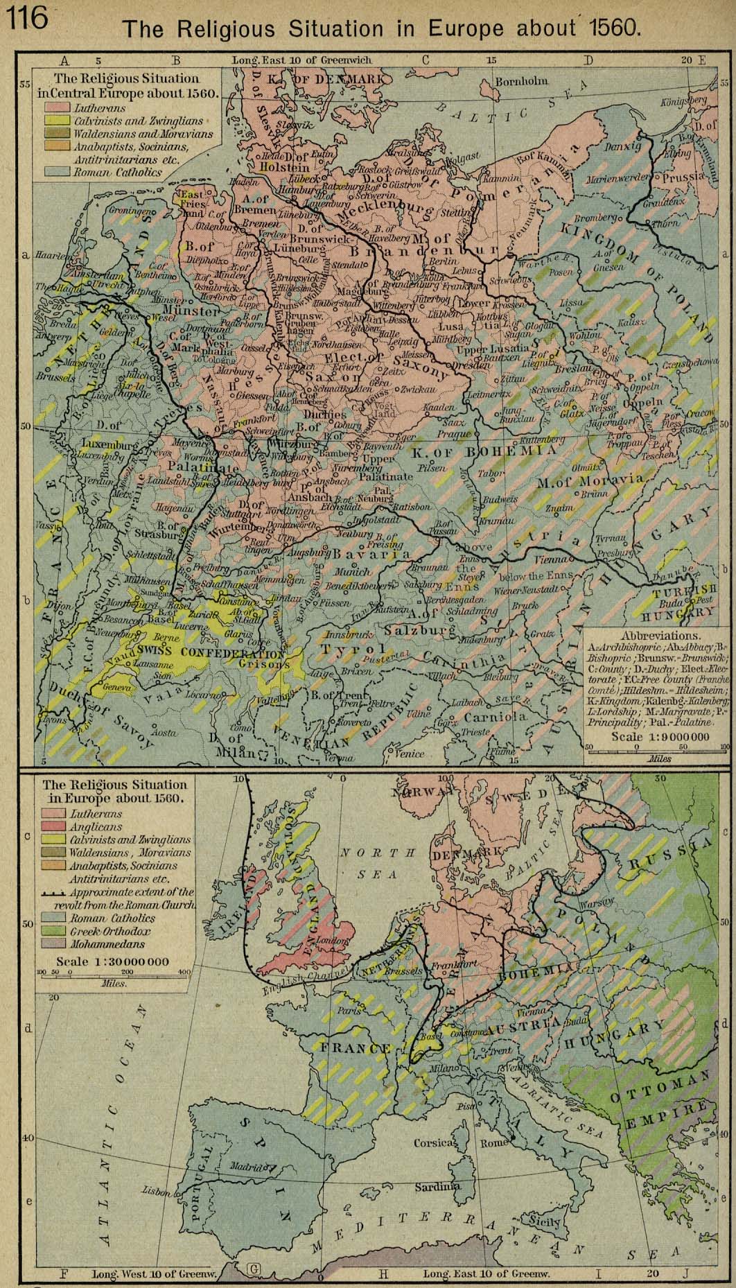 The Religious Situation in Europe about 1560