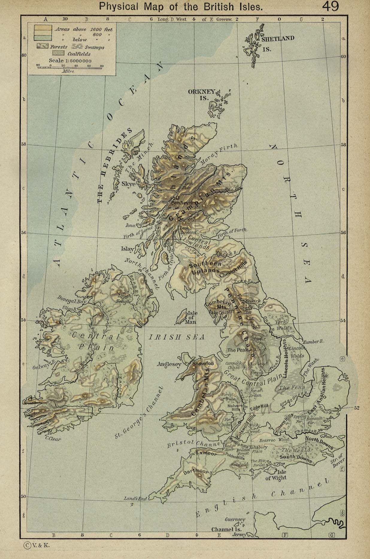 A Physical Map of the British Isles