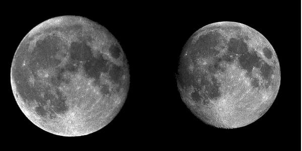 The Moon at perigee and apogee compared