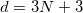 \begin{equation}  d = 3N+3 \end{equation}